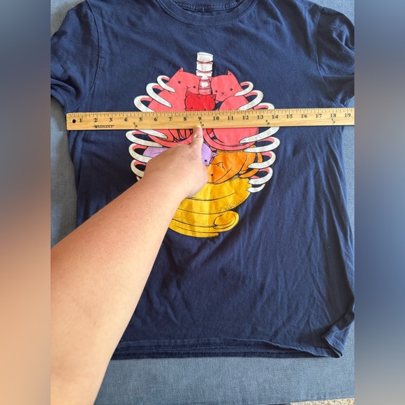 Black Matter Anatomicat Anatomy Cat Navy T Shirt SZ M Short Sleeve 100% Cotton - Picture 5 of 6